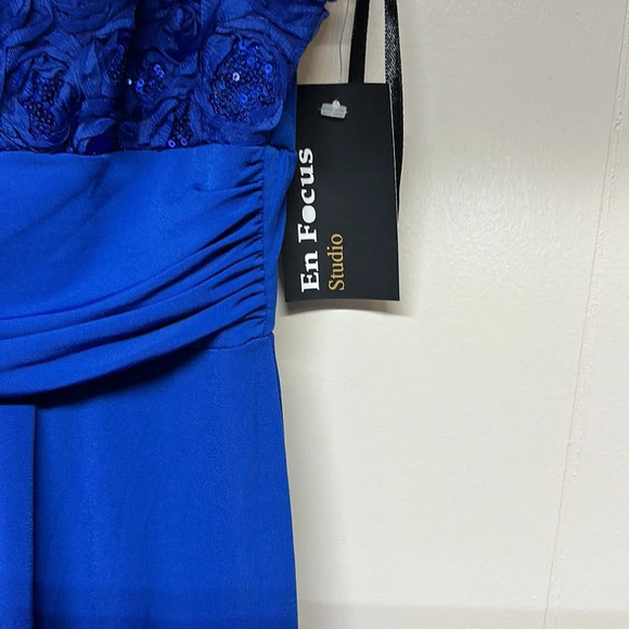 NWT En Focus Studio Royal Blue Empire waist Sequins Maxi Dress Sz 12 - Picture 4 of 14